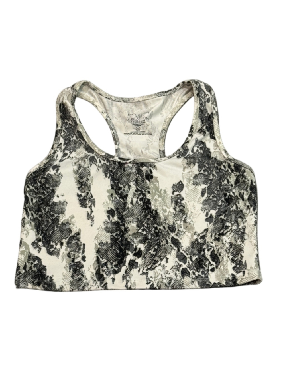 Evolution & Creation Snakeskin Cropped Athletic Tank Top